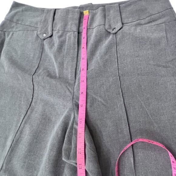 Larry Levine Cropped Dress Pants Women Size 8 Grey Pleated Stretch Rayon Trouser - Picture 7 of 10